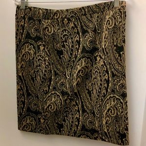 Melissa Paige Metallic Paisley Skirt SZ PM